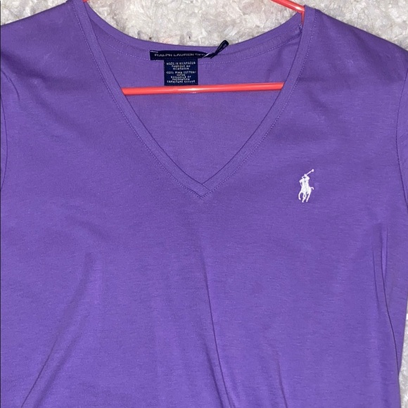 Light Purple V-Neck Polo T-Shirt - Picture 2 of 2